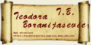 Teodora Boranijašević vizit kartica
